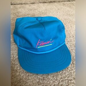 Vintage kauai Hawaiian headwear SnapBack baseball hat blue pink cap adjustable